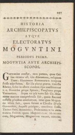Historia Archiepiscopatus Atque Electoratus Moguntini