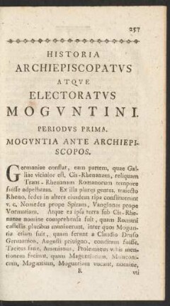 Historia Archiepiscopatus Atque Electoratus Moguntini