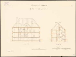 Amtsgericht und Gefängnis, Zoppot: Querschnitt 1:100
