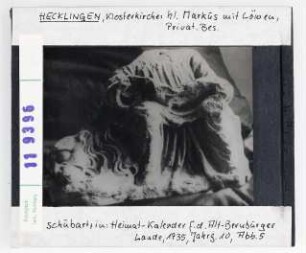 Hecklingen, Klosterkirche: Hl. Markus mit Löwen