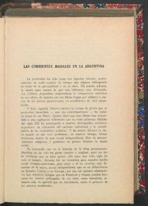 Las corrientes morales en la Argentina