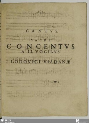 Cantus sacri concentus a II. vocibus