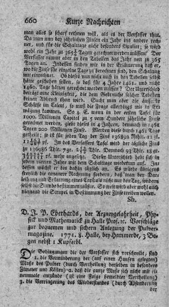 Vorschläge zur bequemen und sichern Anlegung der Pulvermagazine.