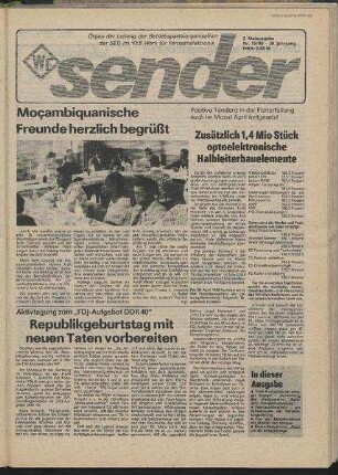 Betriebszeitung 'WF-Sender', Nr.19/1988 (2. Maiausgabe 1988)