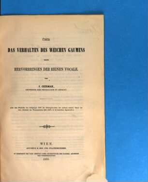 Separatabdrücke aus den Sitzungsberichten der Kais. Akademie der Wissenschaften in Wien. 2