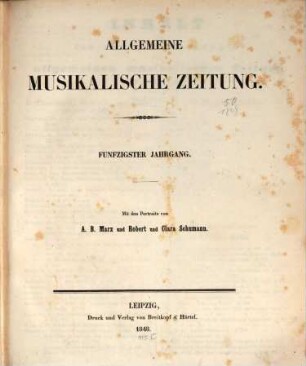 Allgemeine musikalische Zeitung. 50. 1848