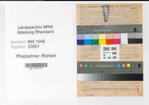 Entnazifizierung Richard Pfretzschner , geb. 24.11.1878 (Versicherungsbeamter)
