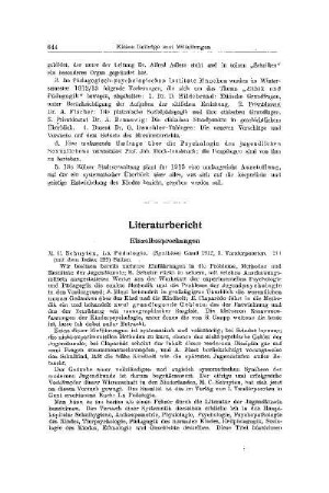 Literaturbericht