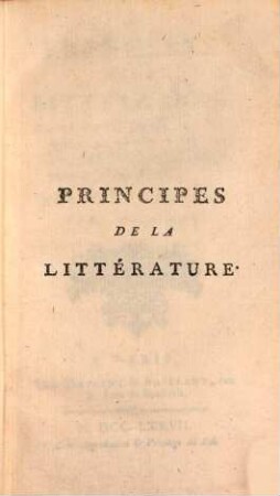 Principes de la littérature, 3
