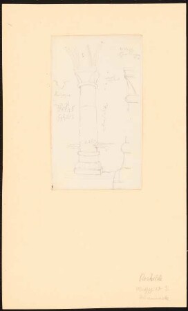 Dom, Roskilde (?) Säule im Chorumgang: Perspektivische Ansicht, Schnitte und Details