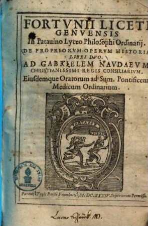 De propriorum operum historia : libri duo