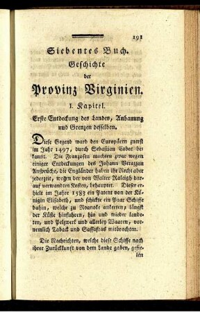 I. Kapitel. Erste Entdeckung des Landes, Anbauung und Grenzen desselben.