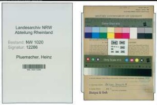 Entnazifizierung Heinz Pluemacher , geb. 06.07.1914 (Schlosser)