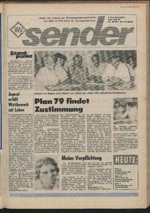 Betriebszeitung 'WF-Sender', Nr.30/1978 (3. Augustausgabe 1978)
