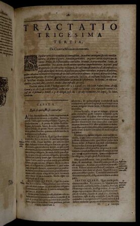 Tractatio Trigesima Tertia, De Contractibus in communi.