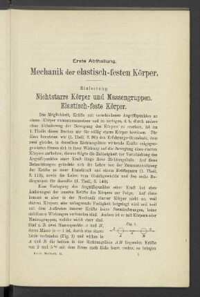 Erste Abtheilung. Mechanik der elastisch-festen Körper