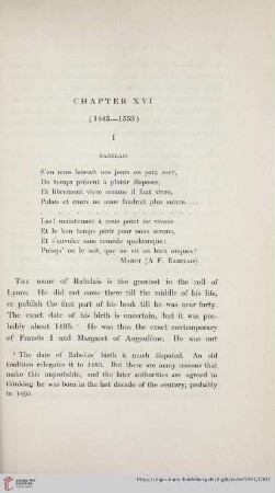Chapter XVI. Rabelais