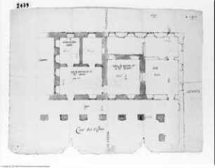 Rom, Vatikan, Loggia Gregors XIII. im Cortile di San Damaso, Grundriss des Erdgeschosses und der angrenzenden Räume