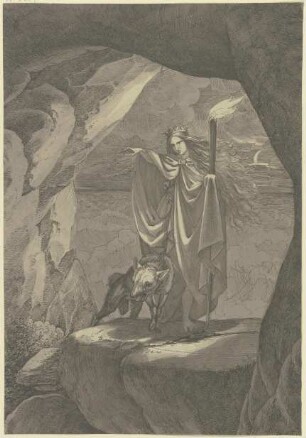 Göttin mit Wolf