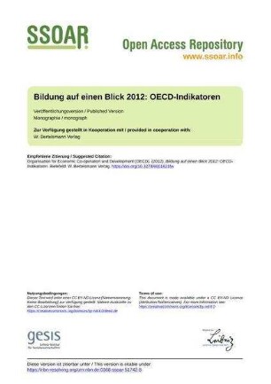 Bildung auf einen Blick 2012: OECD-Indikatoren