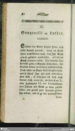 III. Ganganelli an Luther