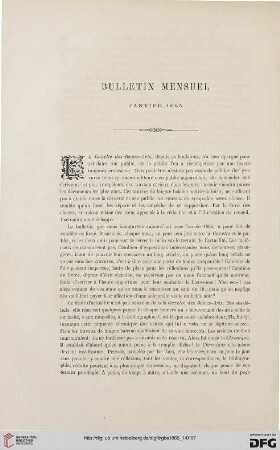Bulletin mensuel: Janvier 1865