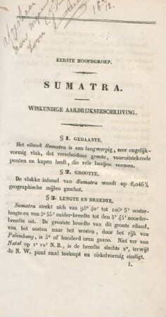 Eerste hoofdgroep. Sumatra