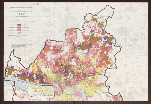 Blatt 3c: Bürgerschaftswahl vom 22. März 1970 - gültige Stimmen in Hamburg für die FDP in den Wahlbezirken -