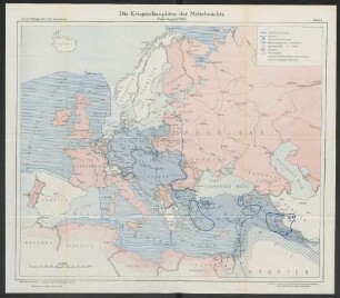 Karte 1. Die Kriegsschauplätze der Mittelmächte Ende August 1916.