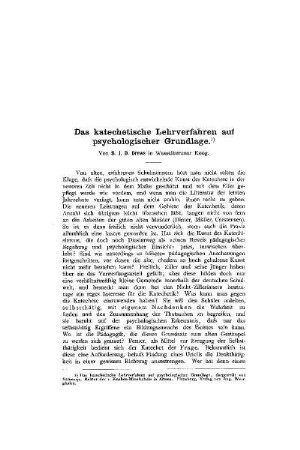 Das katechetische Lehrverfahren auf psychologischer Grundlage