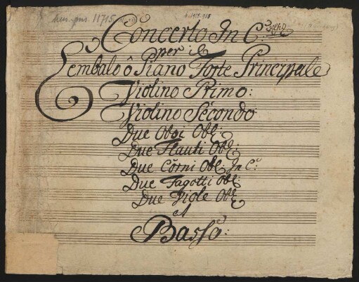 Konzerte; cemb, orch; C-Dur