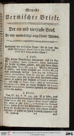 Der ein und vierzigste Brief