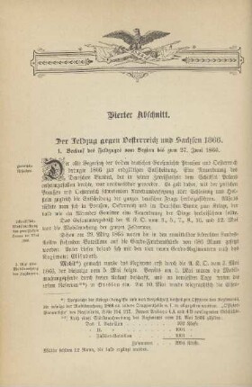 Vierter Abschnitt. Der Feldzug gegen Oesterreich und Sachsen 1866