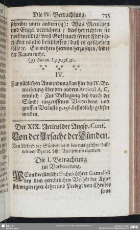 Der XIX. Articul der Augsp. Conf. Von der Ursache der Sünden