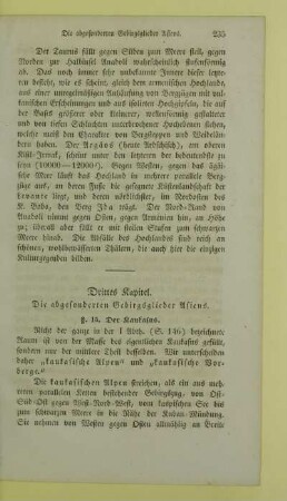 Drittes Kapitel. Die abgesonderten Gebirgsglieder Asiens