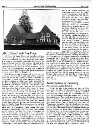 Konfirmation in Hamburg. Alte Schriften geben Aufschluß