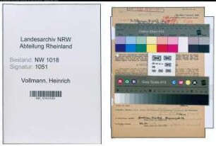 Entnazifizierung Heinrich Vollmann , geb. 19.11.1902 (Chemiker)