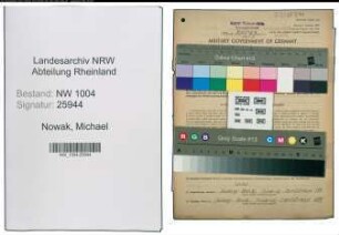 Entnazifizierung Michael Nowak , geb. 07.09.1895 (Lokfuehrer)