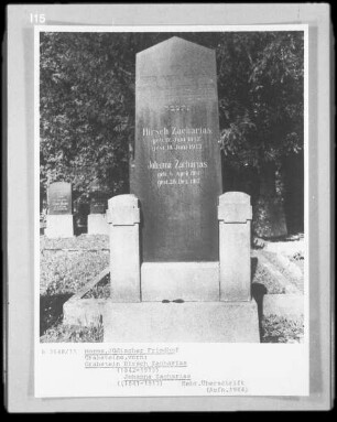 Grabstein von Hirsch Zacharias (gestorben 1913.06.18) und Johanna Zacharias (gestorben 1917.12.26)