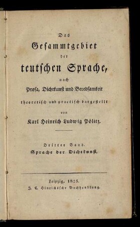 Bd. 3: Sprache der Dichtkunst