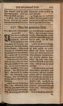 XXV. Von der gemeinen Liebe