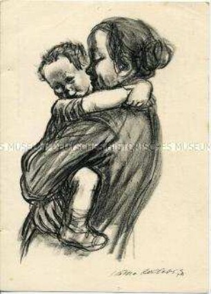 Postkarte mit Grafik von Käthe Kollwitz