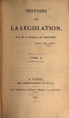 Histoire de la législation, 10