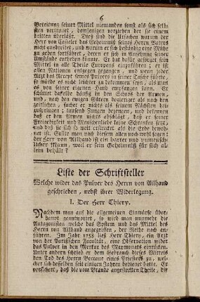 Liste der Schriftsteller Welche wider das Pulver des Herrn von Ailhaud geschrieben, nebst ihrer Widerlegung.