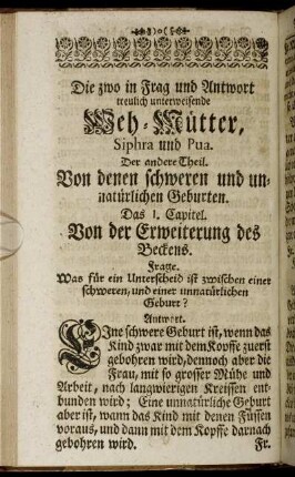 Der andere Theil. Von denen schweren und unnatürlichen Geburten.