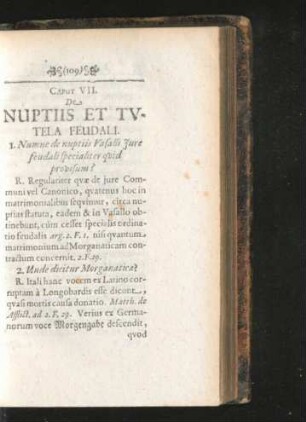 Caput VII. De Nuptiis Et Tutela Feudali.