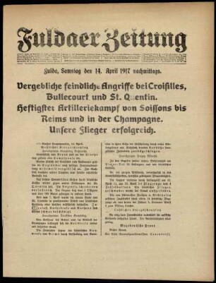 Ausgabe vom Samstag, den 14. April 1917.