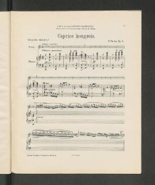 Caprice hongrois. [Piano.]