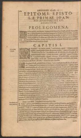 Epitome Epistolae Primae Ioannis Apostoli Et Evangelistae.
