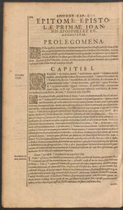 Epitome Epistolae Primae Ioannis Apostoli Et Evangelistae.